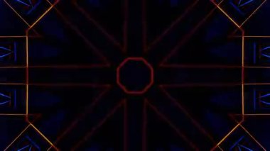 Renkli simetriyle gezgin kaleydoskop hareketi