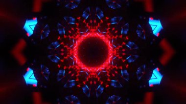 Renkli simetriyle gezgin kaleydoskop hareketi