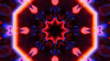 Renkli simetriyle gezgin kaleydoskop hareketi