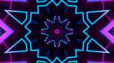 Renkli simetriyle gezgin kaleydoskop hareketi