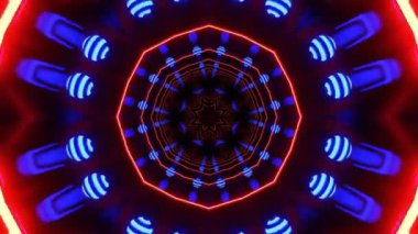 Renkli simetriyle gezgin kaleydoskop hareketi