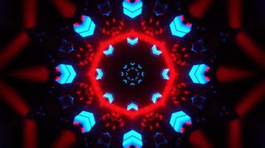 Renkli simetriyle gezgin kaleydoskop hareketi