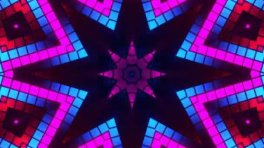 Renkli simetriyle gezgin kaleydoskop hareketi