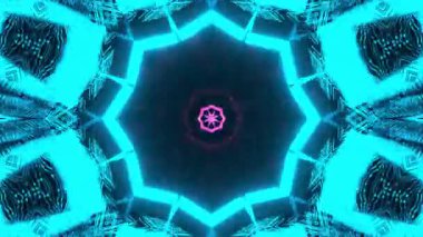 Renkli simetriyle gezgin kaleydoskop hareketi