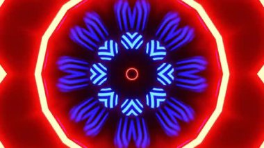 Renkli simetriyle gezgin kaleydoskop hareketi