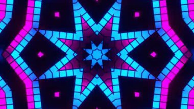 Renkli simetriyle gezgin kaleydoskop hareketi