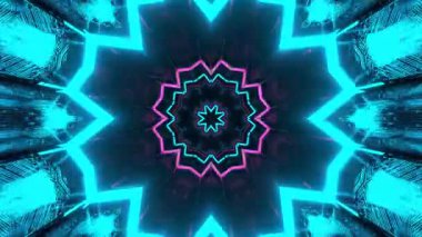 Renkli simetriyle gezgin kaleydoskop hareketi