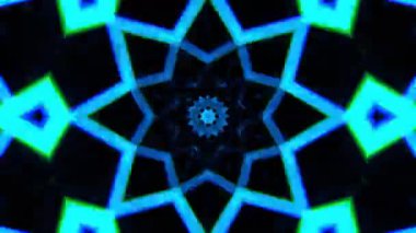 Renkli simetriyle gezgin kaleydoskop hareketi