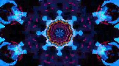 Renkli simetriyle gezgin kaleydoskop hareketi