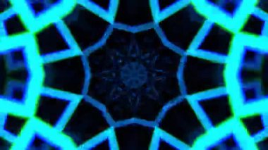 Renkli simetriyle gezgin kaleydoskop hareketi