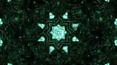 Renkli simetriyle gezgin kaleydoskop hareketi