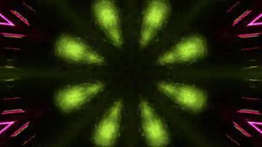 Renkli simetriyle gezgin kaleydoskop hareketi