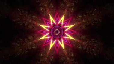 Renkli simetriyle gezgin kaleydoskop hareketi