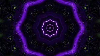 Renkli simetriyle gezgin kaleydoskop hareketi