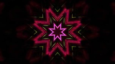 Renkli simetriyle gezgin kaleydoskop hareketi