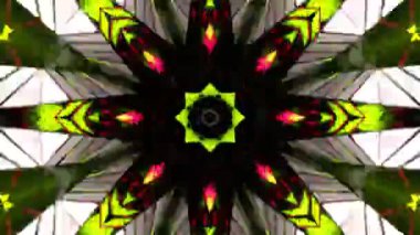 Renkli simetriyle gezgin kaleydoskop hareketi