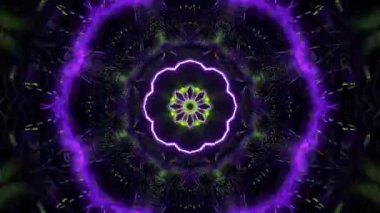 Renkli simetriyle gezgin kaleydoskop hareketi