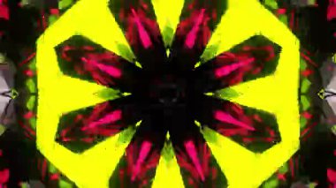 Renkli simetriyle gezgin kaleydoskop hareketi