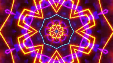 Renkli simetriyle gezgin kaleydoskop hareketi