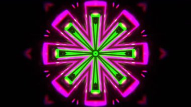 Renkli simetriyle gezgin kaleydoskop hareketi