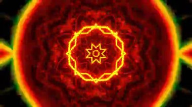 Renkli simetriyle gezgin kaleydoskop hareketi