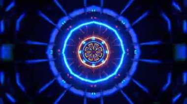 Renkli simetriyle gezgin kaleydoskop hareketi