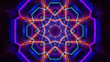 Renkli simetriyle gezgin kaleydoskop hareketi