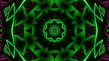 Renkli simetriyle gezgin kaleydoskop hareketi