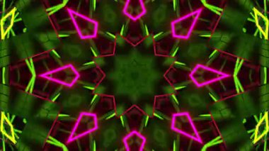 Renkli simetriyle gezgin kaleydoskop hareketi