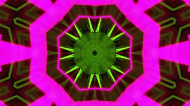 Renkli simetriyle gezgin kaleydoskop hareketi