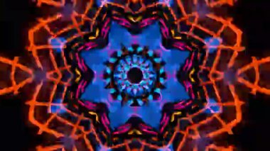 Renkli simetriyle gezgin kaleydoskop hareketi