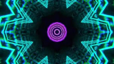 Renkli simetriyle gezgin kaleydoskop hareketi