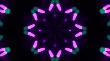 Renkli simetriyle gezgin kaleydoskop hareketi