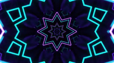 Renkli simetriyle gezgin kaleydoskop hareketi