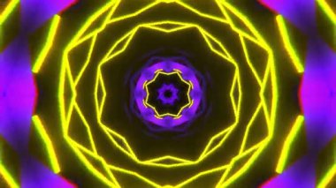 Renkli simetriyle gezgin kaleydoskop hareketi