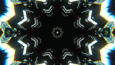 Renkli simetriyle gezgin kaleydoskop hareketi