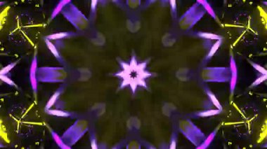 Renkli simetriyle gezgin kaleydoskop hareketi