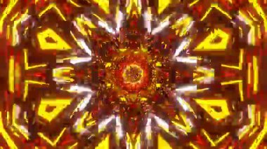 Renkli simetriyle gezgin kaleydoskop hareketi