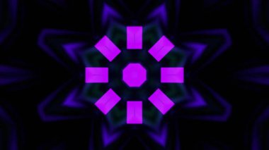 Renkli simetriyle gezgin kaleydoskop hareketi