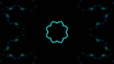 Renkli simetriyle gezgin kaleydoskop hareketi