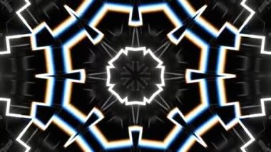 Renkli simetriyle gezgin kaleydoskop hareketi