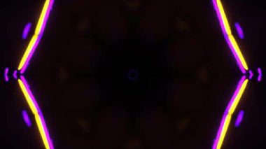 Renkli simetriyle gezgin kaleydoskop hareketi