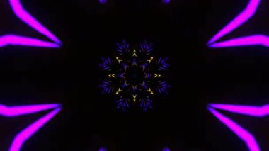 Renkli simetriyle gezgin kaleydoskop hareketi