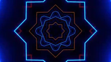 Renkli simetriyle gezgin kaleydoskop hareketi