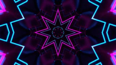 Renkli simetriyle gezgin kaleydoskop hareketi