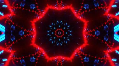 Renkli simetriyle gezgin kaleydoskop hareketi