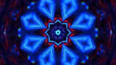 Renkli simetriyle gezgin kaleydoskop hareketi