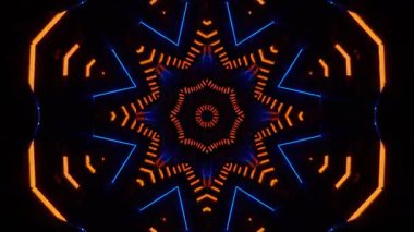 Renkli simetriyle gezgin kaleydoskop hareketi