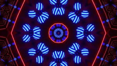 Renkli simetriyle gezgin kaleydoskop hareketi