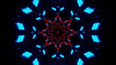 Renkli simetriyle gezgin kaleydoskop hareketi